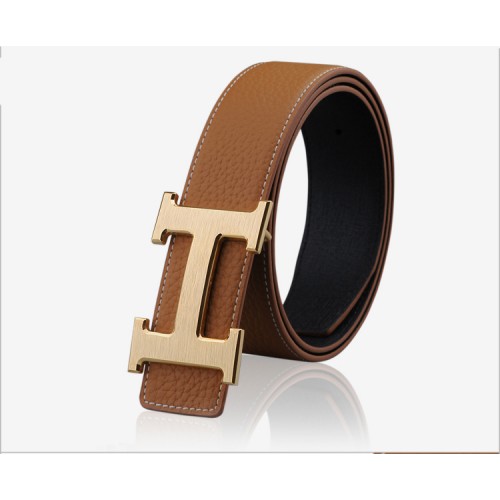 H leather belt Hermès Brown size 95 cm in Leather - 32961441